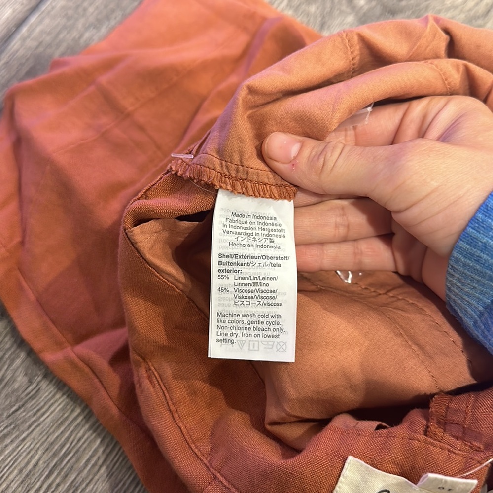 NEW • Madewell • Women’s Linen-Blend Paperbag Pants Burnt Orange 10 / 14 - Picture 7 of 7
